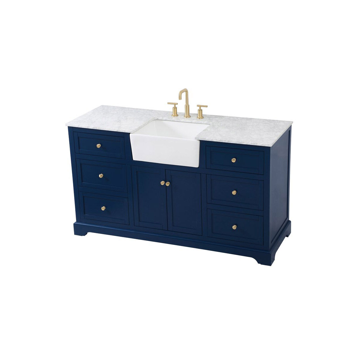 Franklin 60 X 22 X 35 inch Blue Bathroom Vanity Cabinet