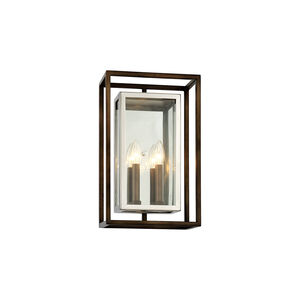 Paddington 2 Light 17 inch Bronze With Polished Stainless Outdoor Wall Sconce