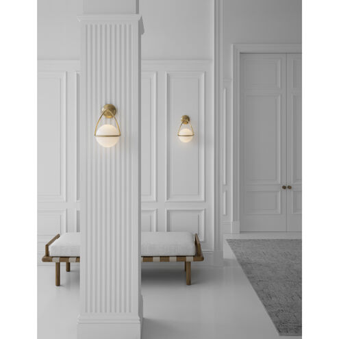 ARN2362HABWG by Visual Comfort - Lisette Bracketed Sconce in Hand-Rubbed  Antique Brass with White Glass