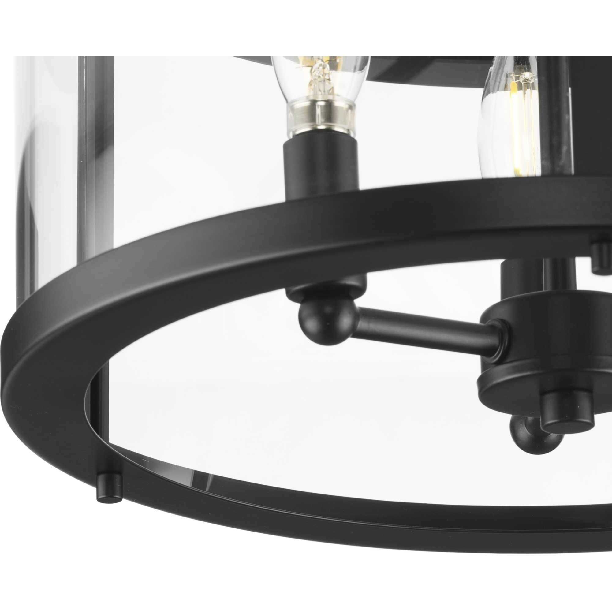 Gilliam 3 Light 13 inch Matte Black Semi-Flush Mount Ceiling Light