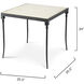 Nevado 26 X 26 inch Off White Leather & Black Forged Iron Side Table