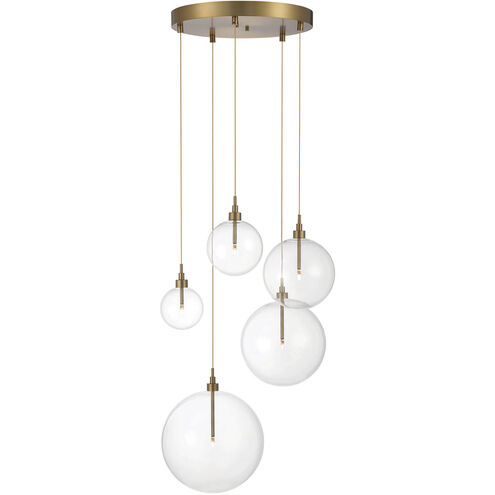 Modern LED 28 inch Natural Brass Pendant Ceiling Light