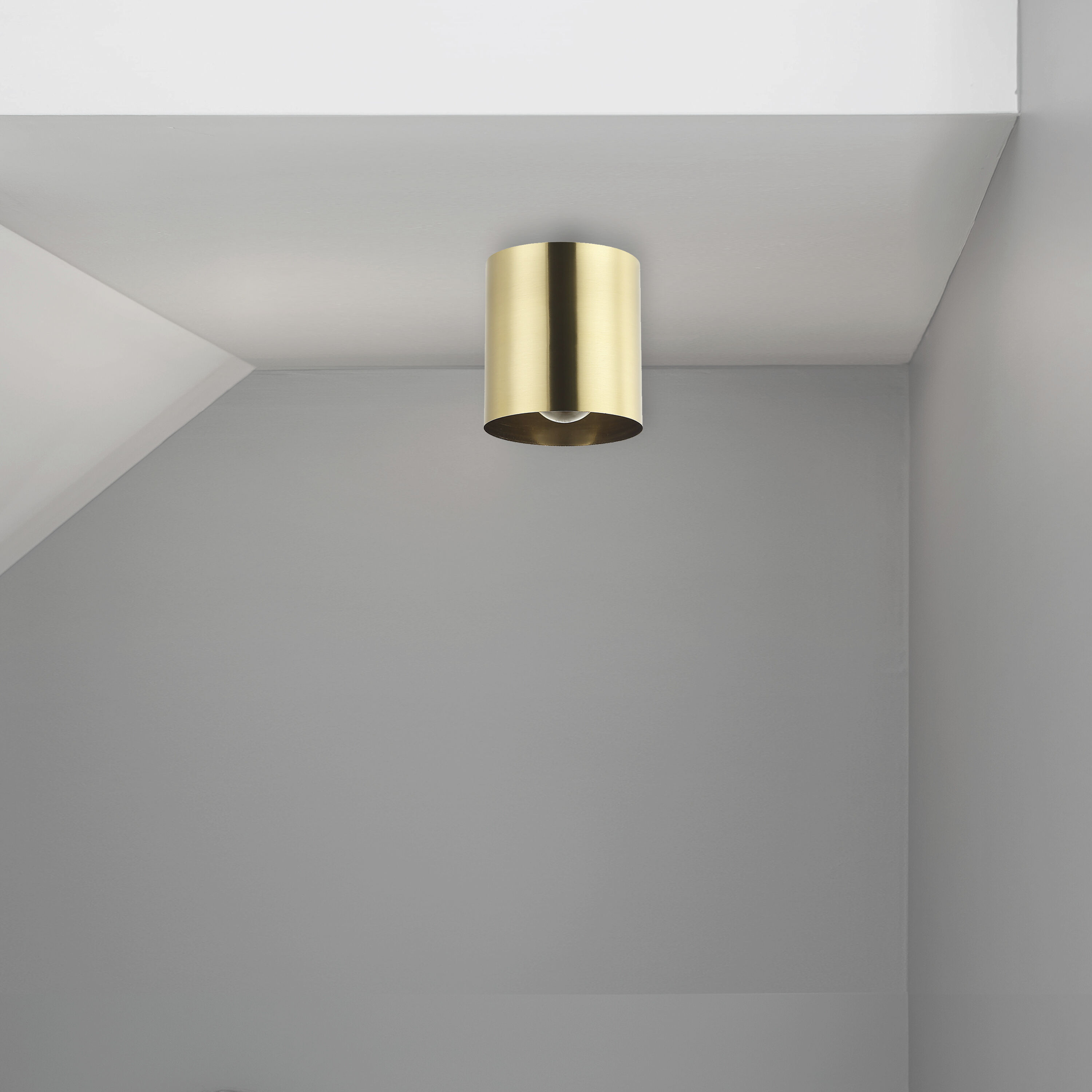 Theron 1 Light 4.75 inch Aged Brass Flush Mount Ceiling Light