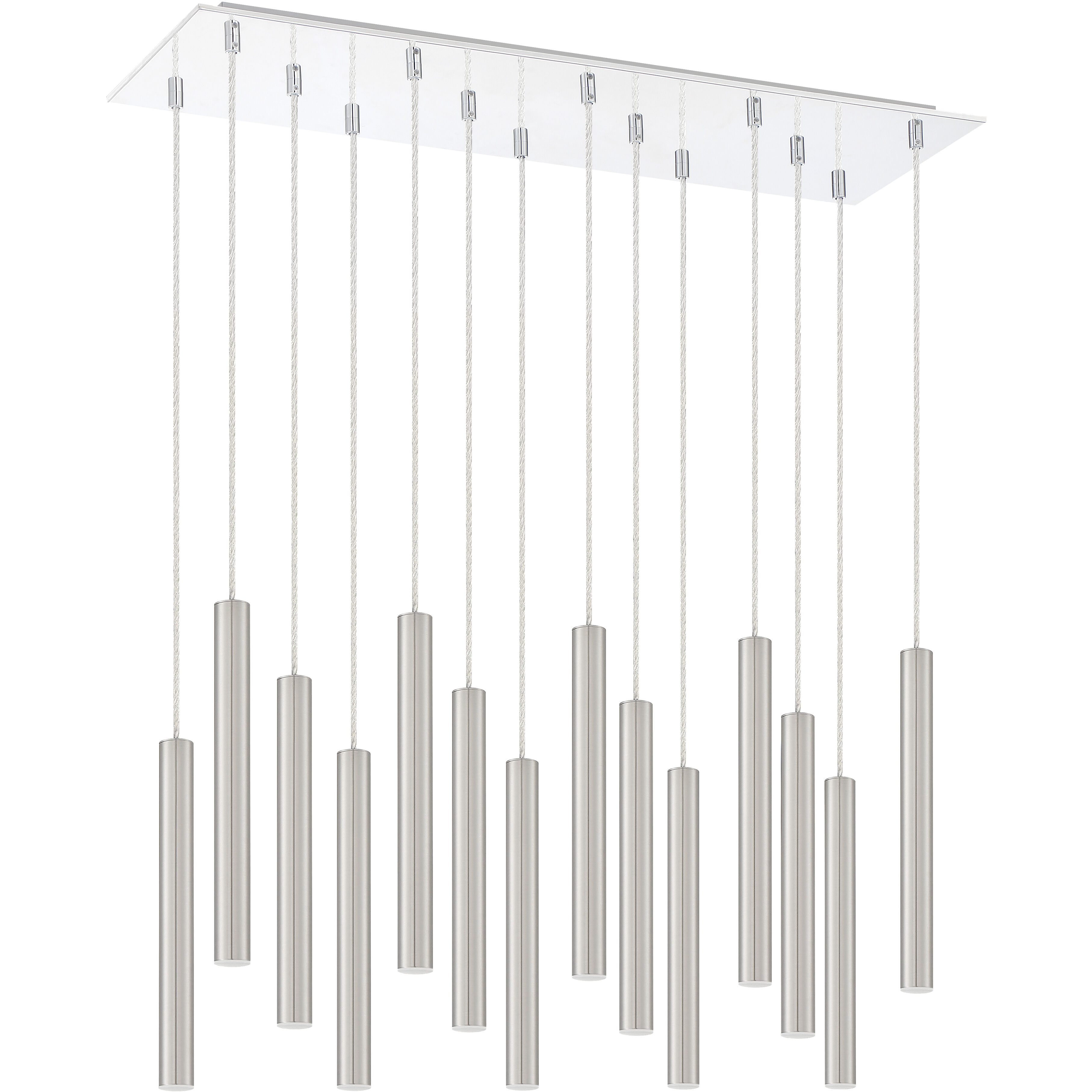 Forest LED 9.75 inch Chrome Chandelier Ceiling Light in Brushed Nickel Steel, 37, 14