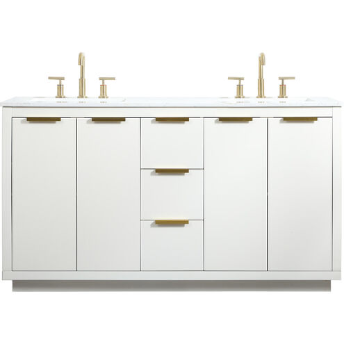 Blake 60 X 22 X 34 inch White Vanity Sink Set