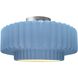 Radiance Collection - Pleated Tier LED 16.5 inch Sky Blue and Brushed Nickel Semi-Flush Ceiling Light in Dedicated LED, 16.5W x 8H, Form+Finish+Function