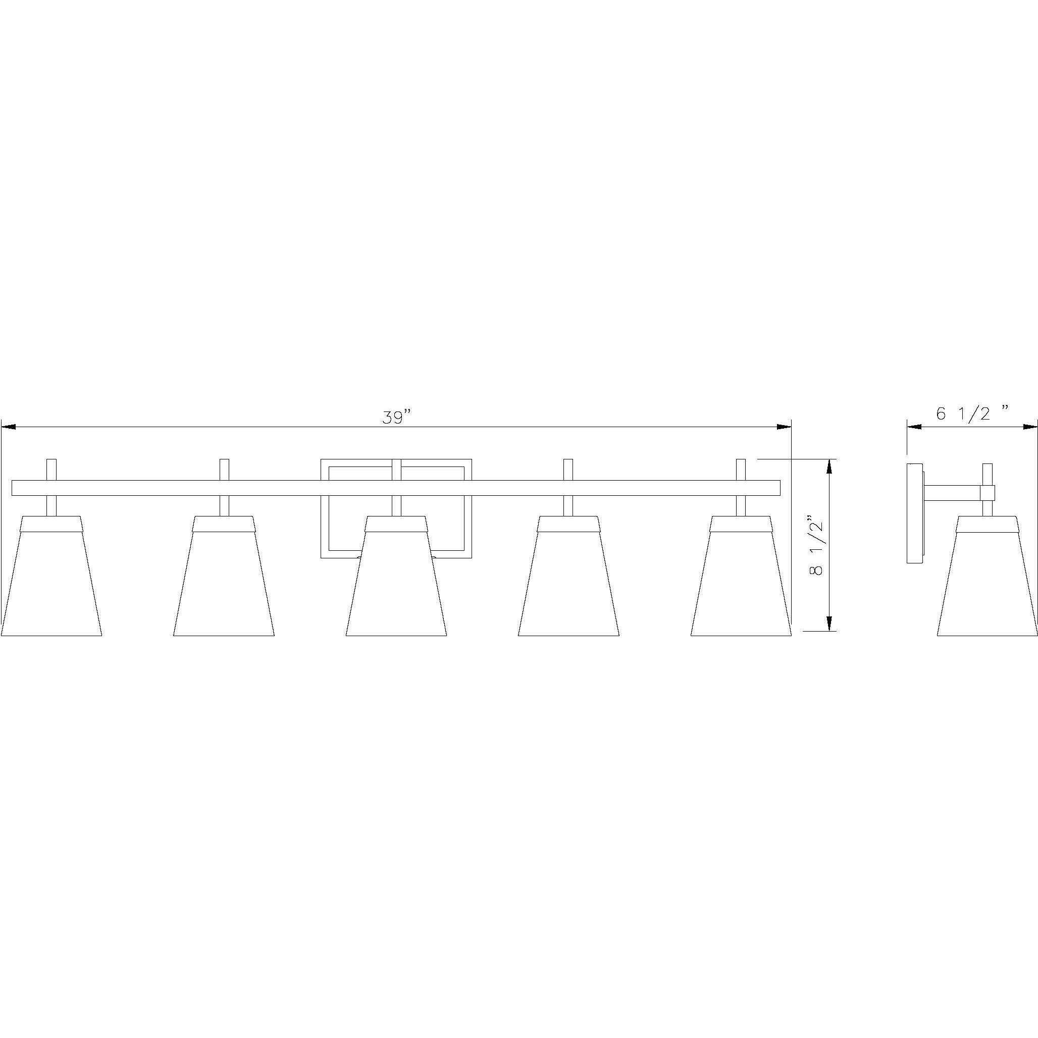 Lauren 5 Light 39 inch Brushed Nickel Vanity Wall Light