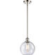Ballston Athens 1 Light 8 inch Polished Nickel Pendant Ceiling Light in Seedy Glass, Ballston