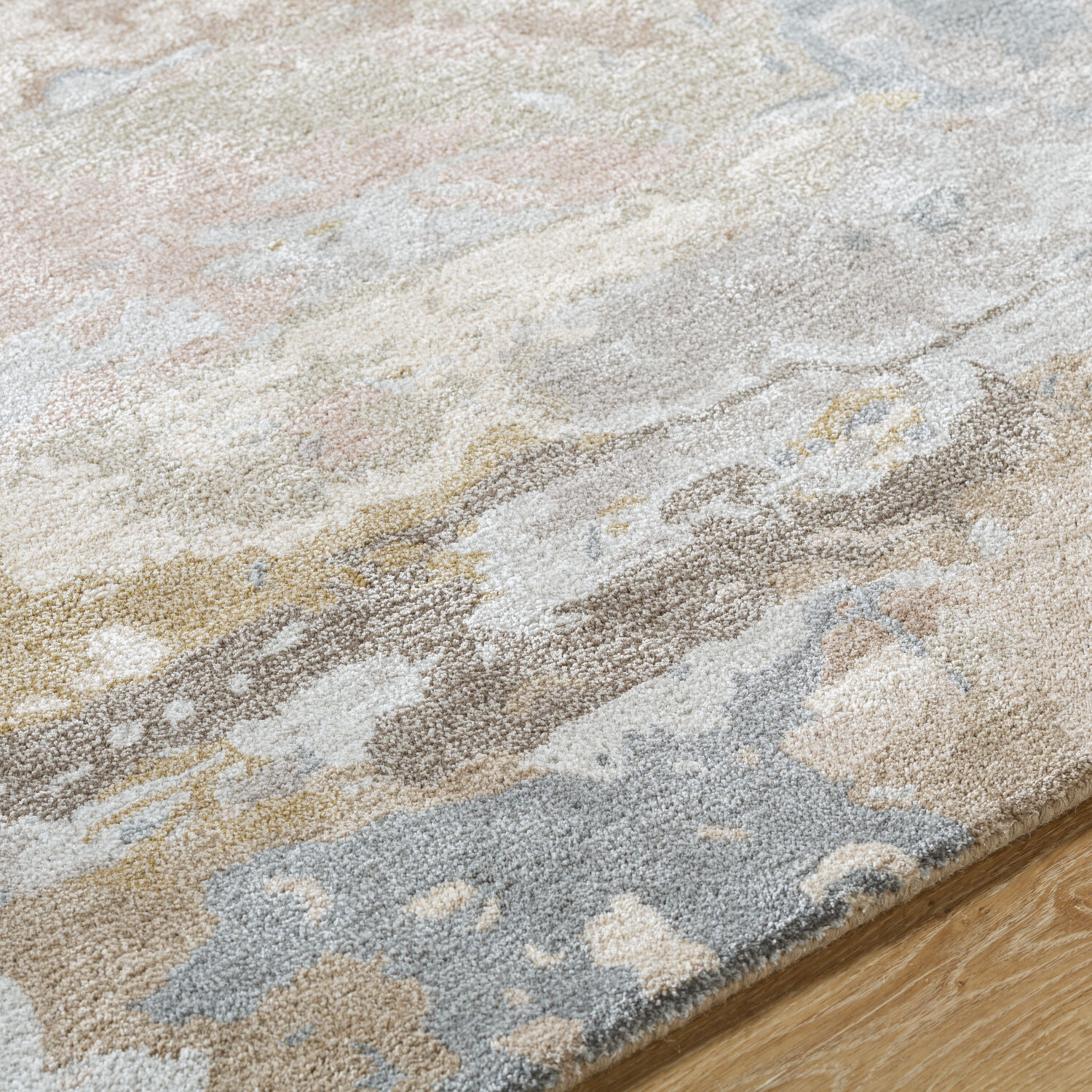 Kavita 96 X 96 inch Warm Grey / Ash / Sage / Light Silver Handmade Rug in 8 Ft Round