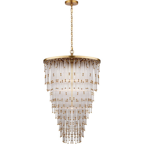 John Rosselli Mia 5 Light 24 inch Hand-Rubbed Antique Brass Chandelier Ceiling Light, Large