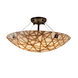 Finials LED 27 inch Dark Bronze Semi-Flush Ceiling Light in 5000 Lm LED, Large Square with Point, Connection, Finials