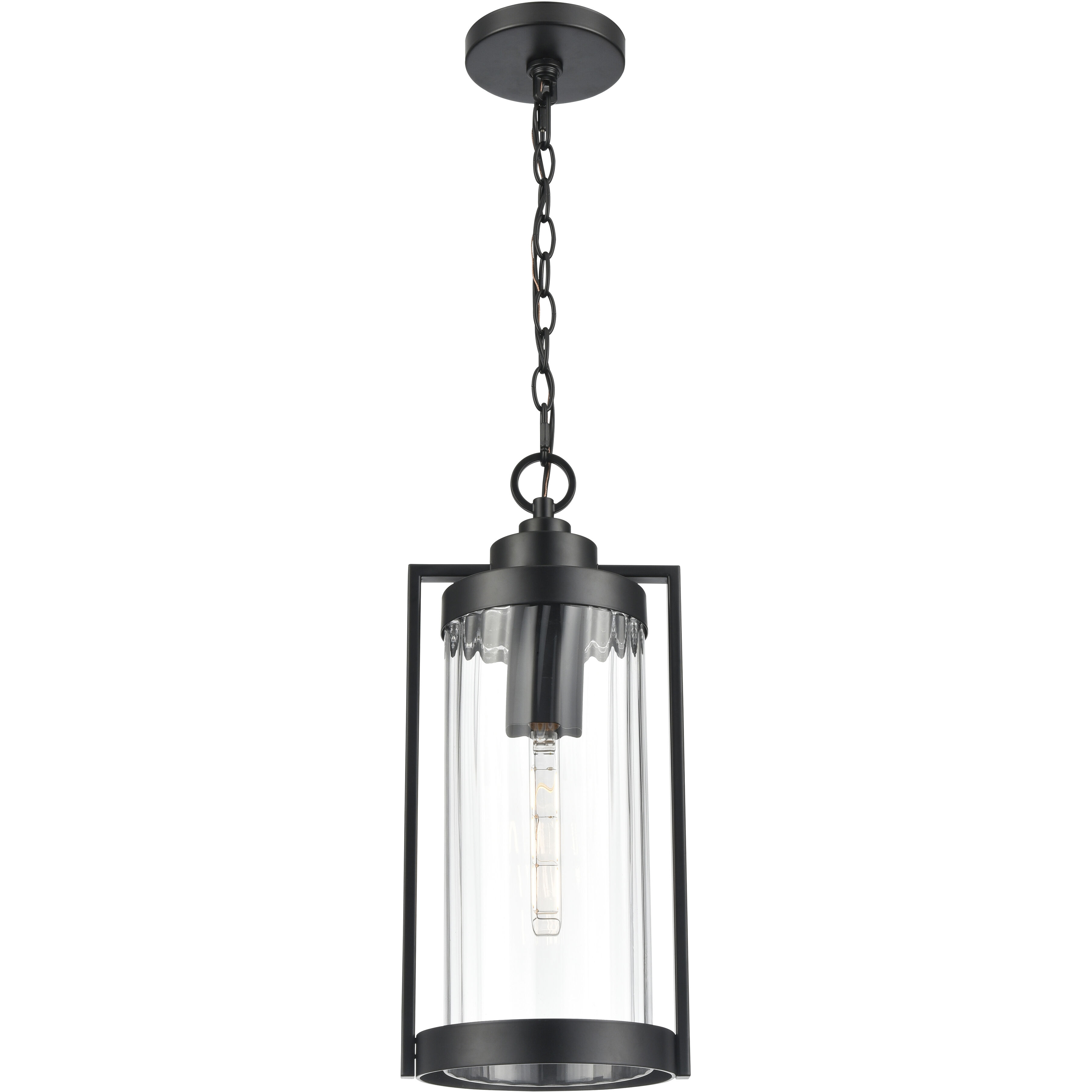 Braselton 1 Light 8 inch Powder Coated Black Outdoor Hanging Lantern