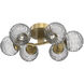 Gaia LED 30 inch Gilded Brass Flush Mount Ceiling Light in 3000K LED, Smoke
