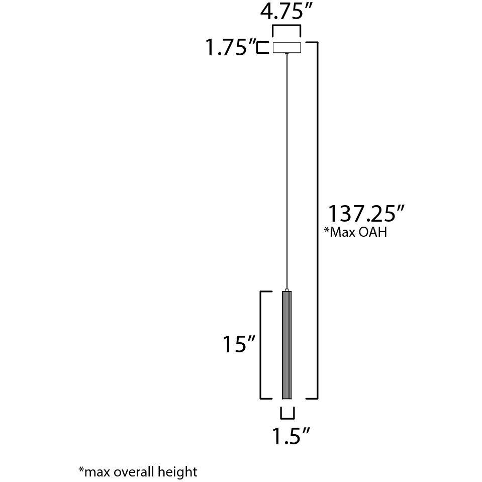 Cortex LED 1.5 inch Black Single Pendant Ceiling Light