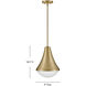 Haddie LED 11 inch Lacquered Brass Pendant Ceiling Light