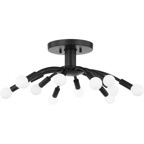 Tristan 12 Light 25 inch Soft Black Semi Flush Ceiling Light