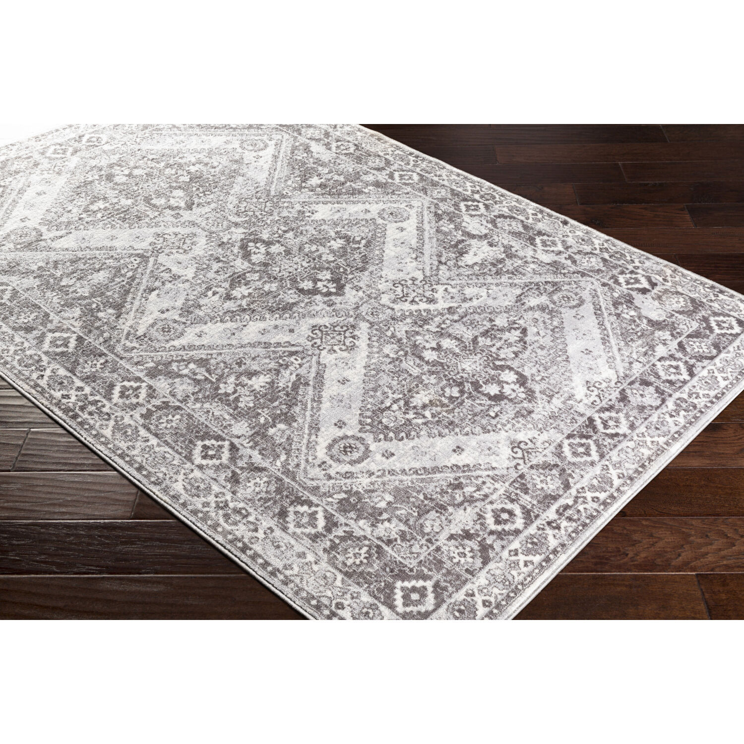 Wanderlust 123 X 94 inch Charcoal/Light Slate/White Machine Woven Rug