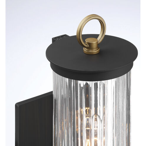 Cara 1 Light 14 inch Legacy Brass and Dark Matte Black Outdoor Wall Sconce