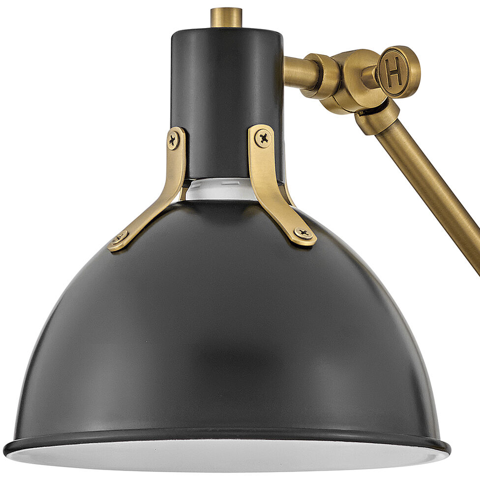 Argo 1 Light 7 inch Satin Black with Lacquered Brass Indoor Wall Sconce Wall Light