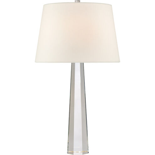 Chapman & Myers Fluted Spire 25 inch 150 watt Crystal Table Lamp Portable Light in Linen, Medium