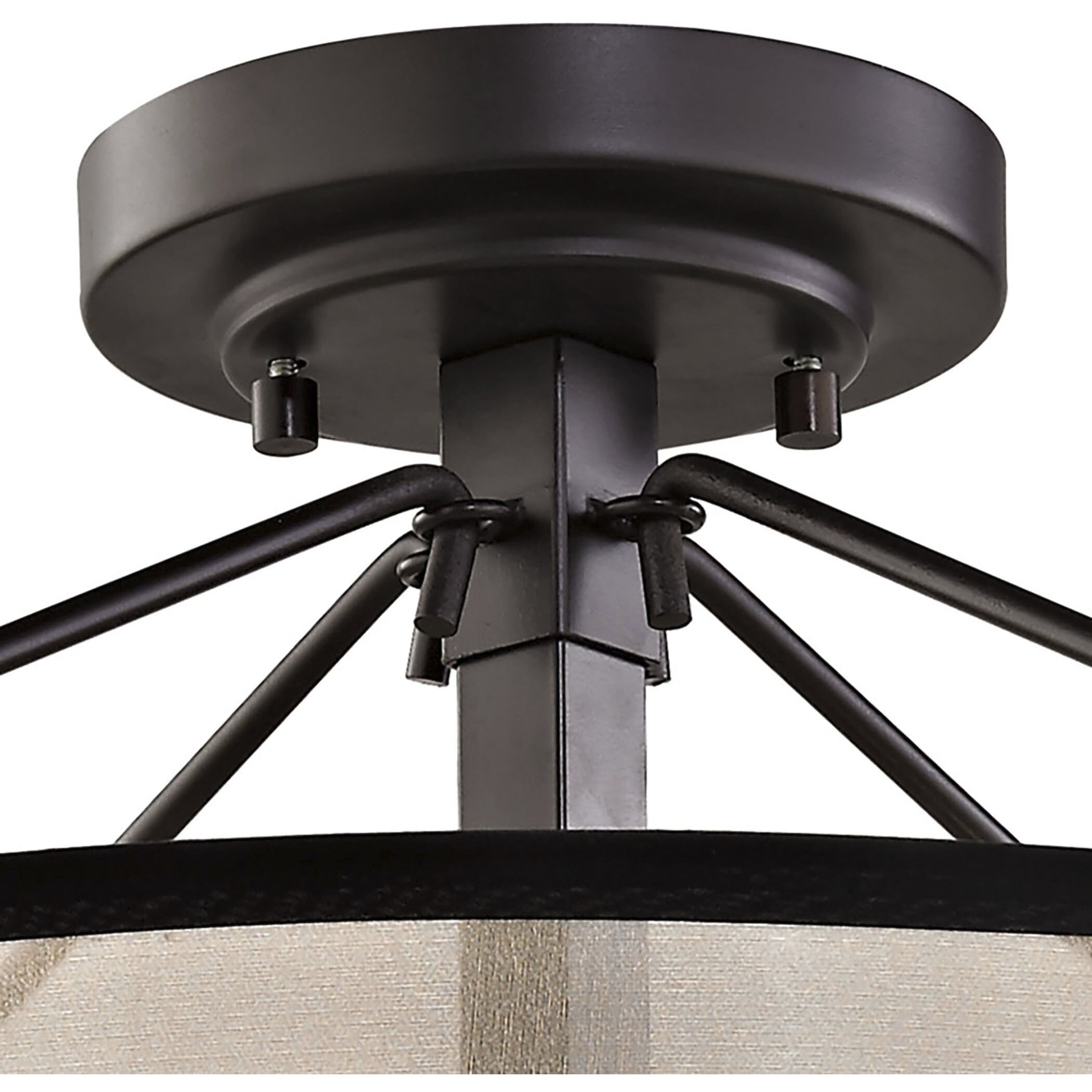 Diffusion 3 Light 18 inch Oil Rubbed Bronze Semi Flush Mount Ceiling Light