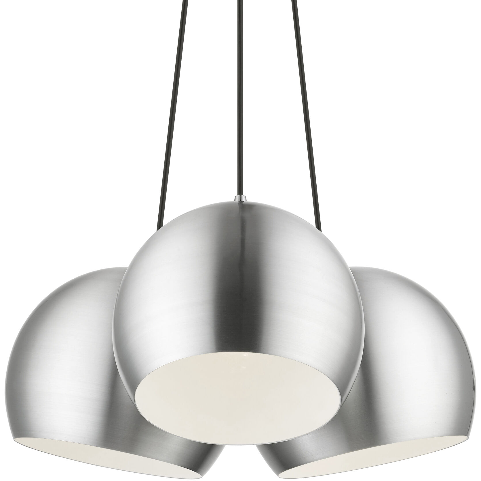Piedmont 3 Light 22 inch Brushed Aluminum with Polished Chrome Accents Globe Pendant Ceiling Light