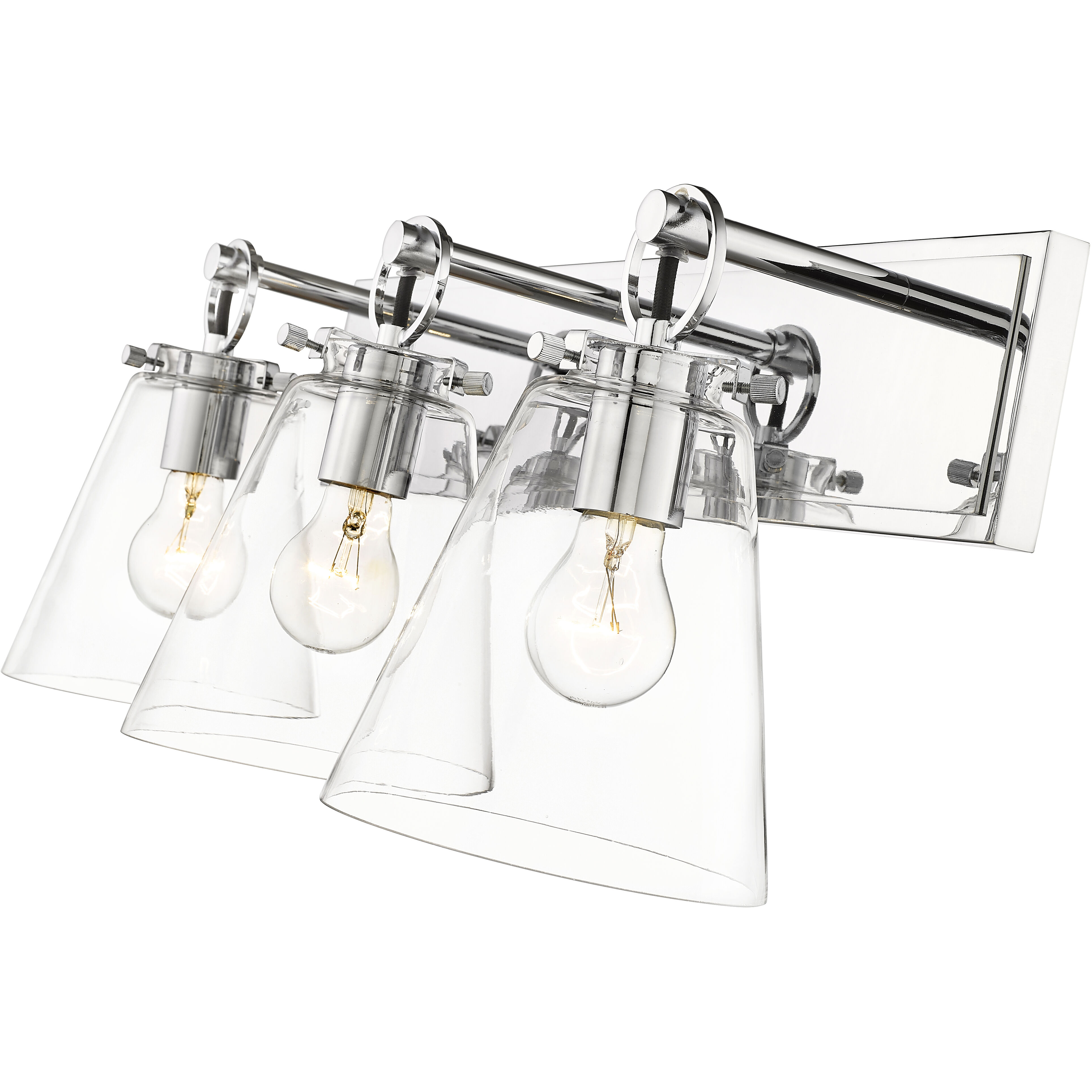 Harper 3 Light 23 inch Chrome Vanity Wall Light in Burnished Silver