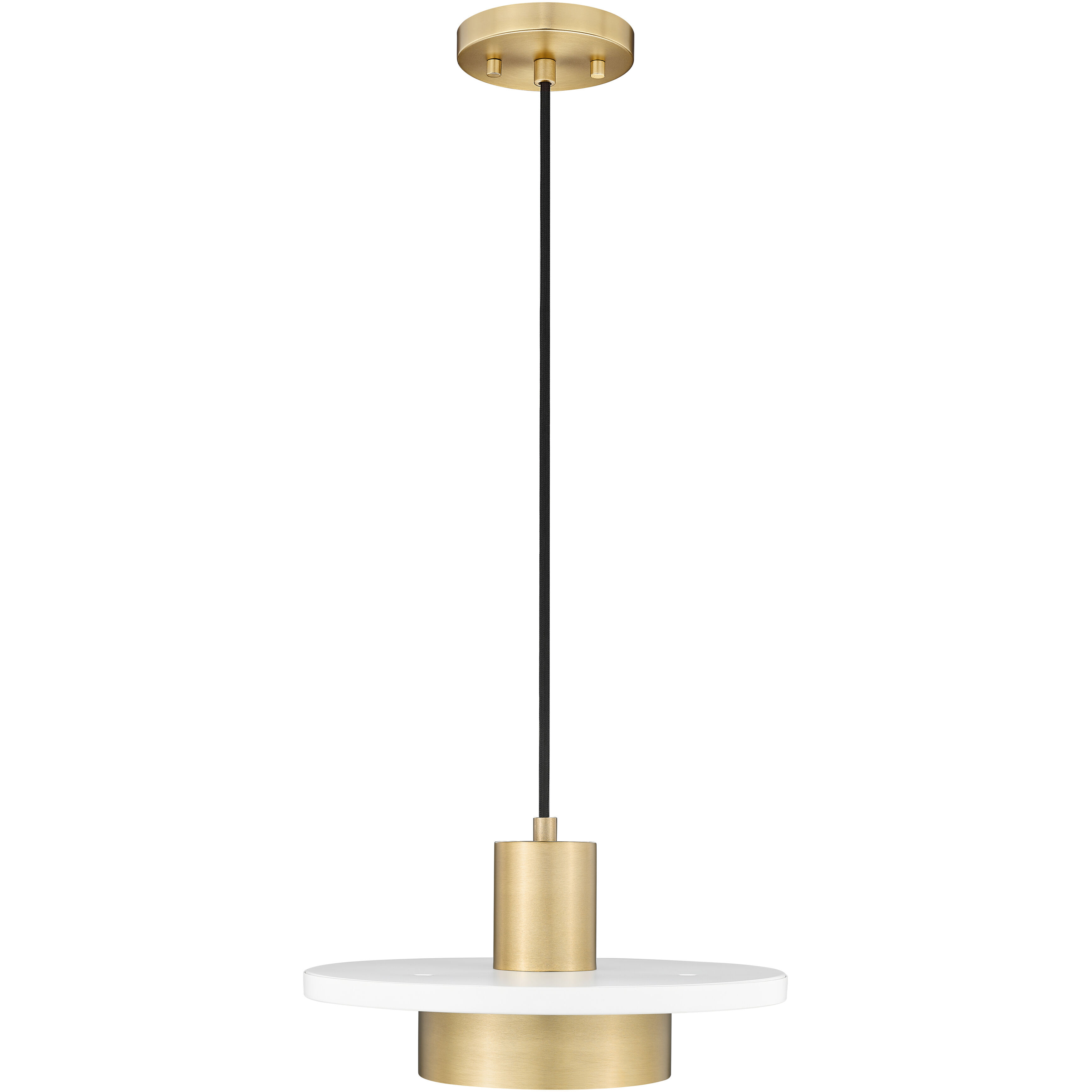 Ludo LED 12 inch Matte White and Modern Gold Pendant Ceiling Light
