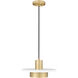 Ludo LED 12 inch Matte White and Modern Gold Pendant Ceiling Light