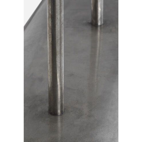 Anne-Marie Barton Remi Linear Pendant Ceiling Light in Mottled Pewter and Warm Walnut