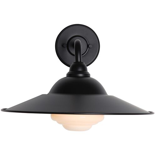 Croma 1 Light 11.5 inch Matte Black Outdoor Wall Sconce in Warm Blanc