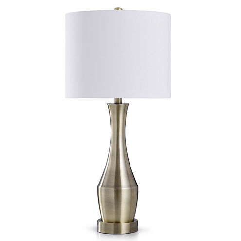 Steel 32 inch 150.00 watt Antique Brass Table Lamp Portable Light