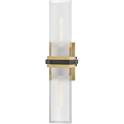 Kipton 2 Light 5.5 inch Heritage Brass with Black Bath Light Wall Light