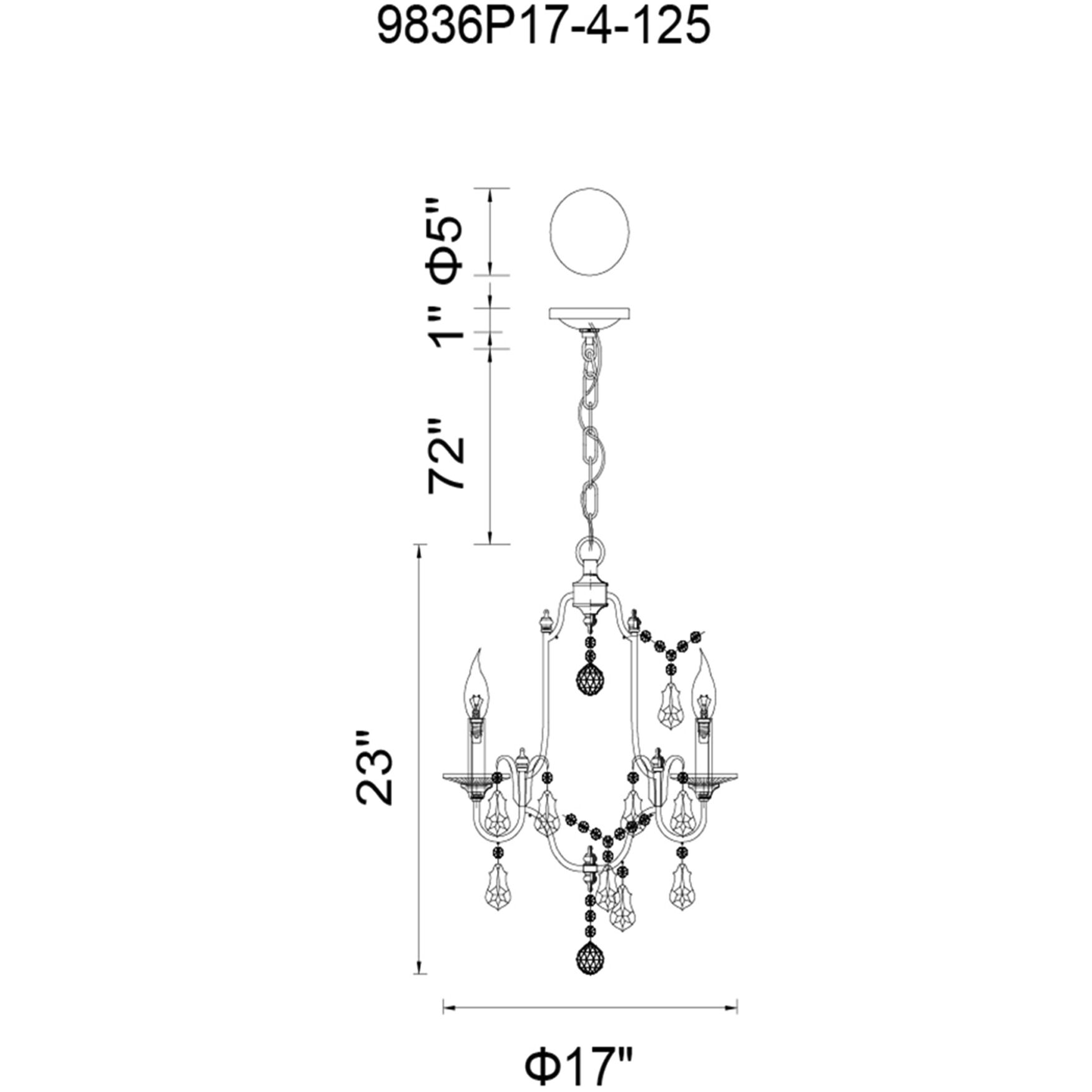 Electra 4 Light 17 inch Oxidized Bronze Up Chandelier Ceiling Light