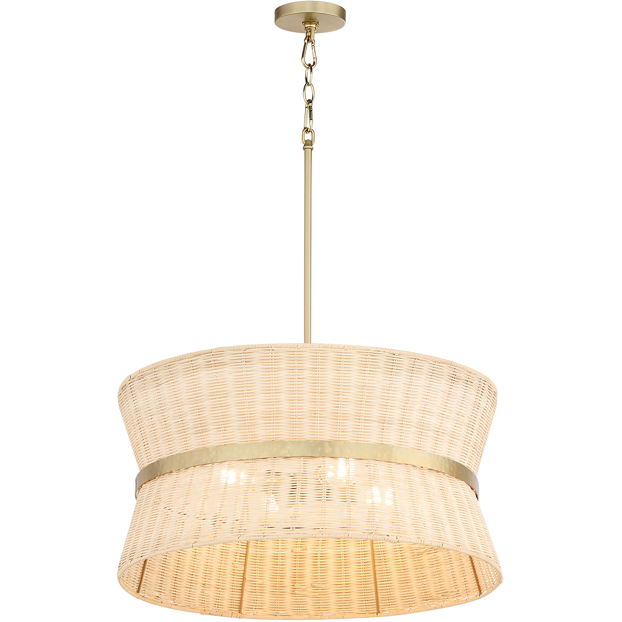 Fairview 4 Light 24.5 inch Brushed Brass Pendant Ceiling Light