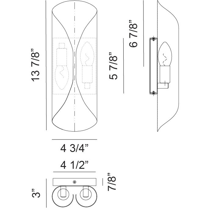 Ripcurl 2 Light 4.75 inch Matte Black Wall Sconce Wall Light