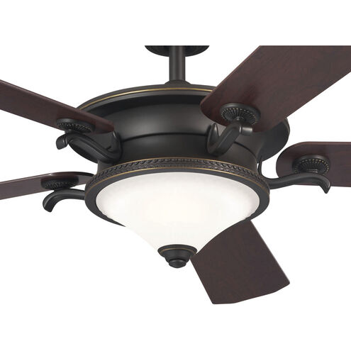 Rise 60 inch Olde Bronze with Gold Highlights with Walnut Blades Ceiling Fan