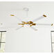 Loft 62 inch Matte White Ceiling Fan in Matte White and Burnished Brass
