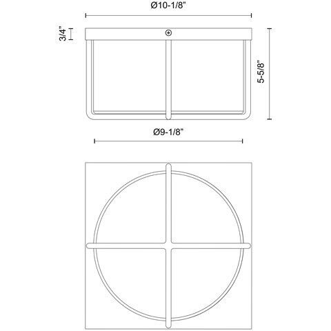 Reglao LED 10.13 inch Black Flush Mount Ceiling Light