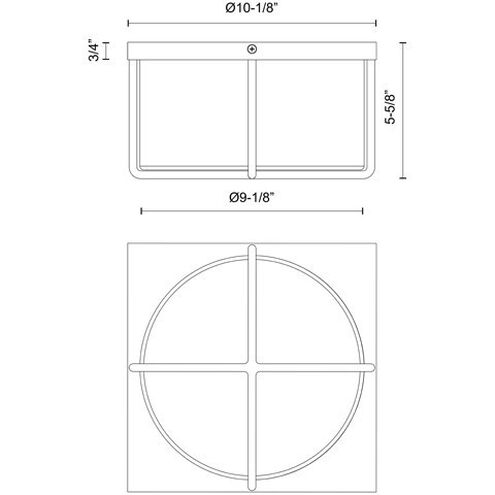 Reglao LED 10.13 inch Black Flush Mount Ceiling Light