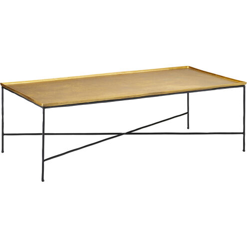 Boyles 52 X 17 inch Antique Brass and Black Cocktail Table