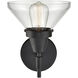 Caden 1 Light 8 inch Matte Black Sconce Wall Light