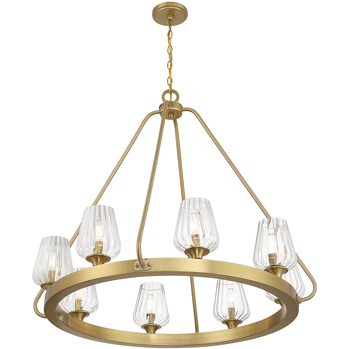 Carlton 8 Light 36 inch Warm Brass Chandelier Ceiling Light, Essentials