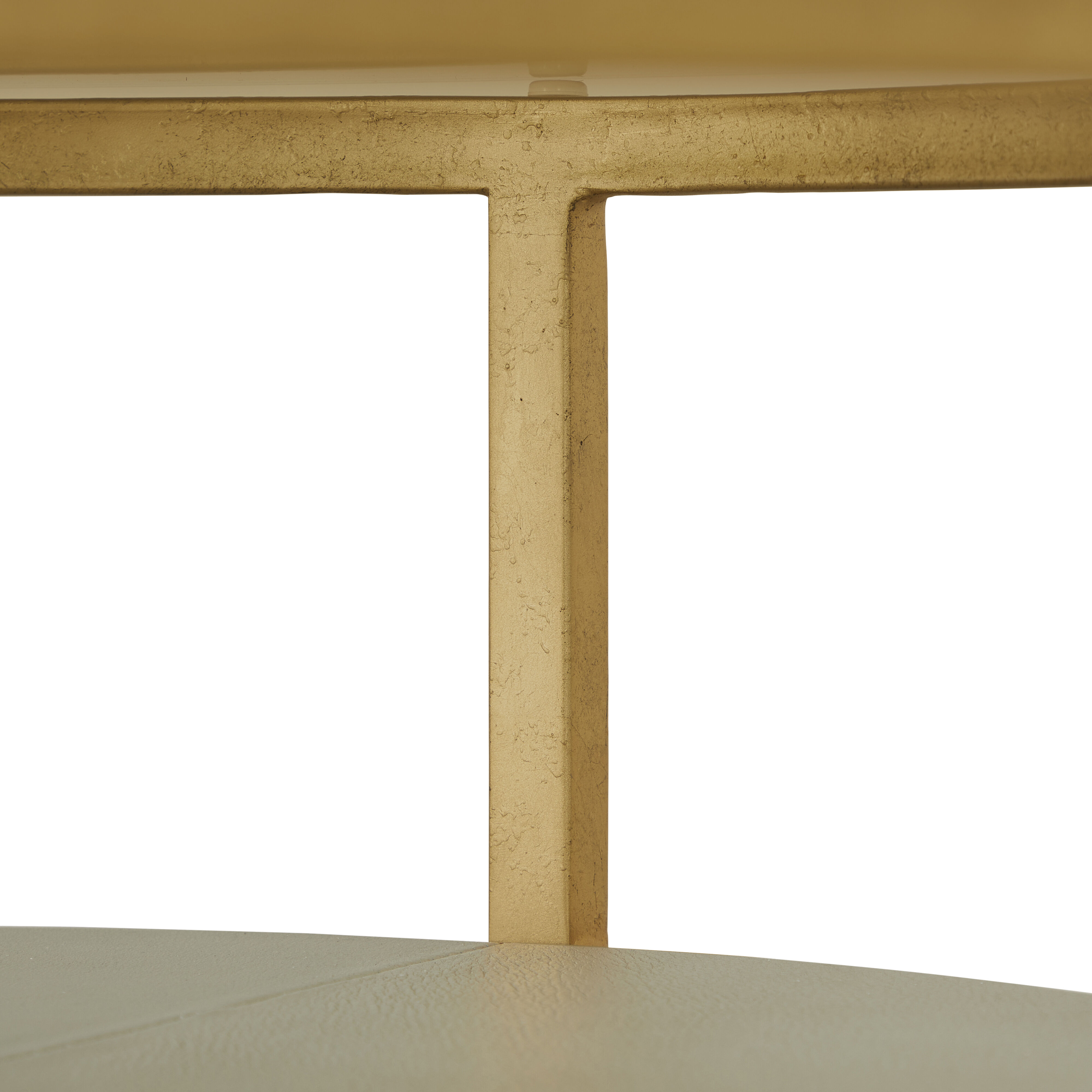 Constance 29 X 29 inch White Leather and Antique Brass Leaf Side Table