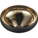 Greer 12 X 6.5 inch Decorative Bowl in Matte Black and Gold Glazed, Tall