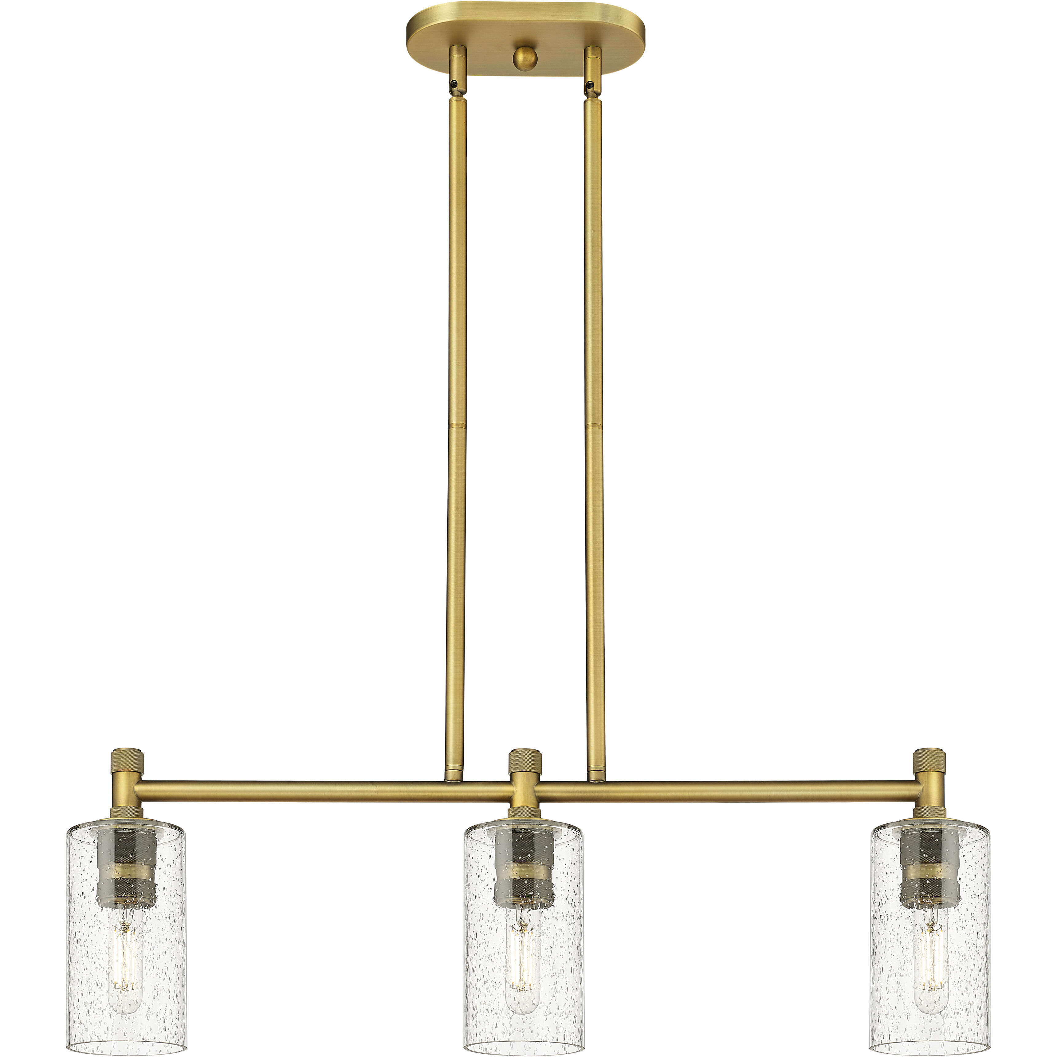 Downtown Urban Crown Point Island Light Ceiling Light in Brushed Brass, Seedy