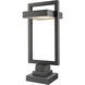 Luttrel LED 24.25 inch Black Outdoor Pier Mounted Fixture