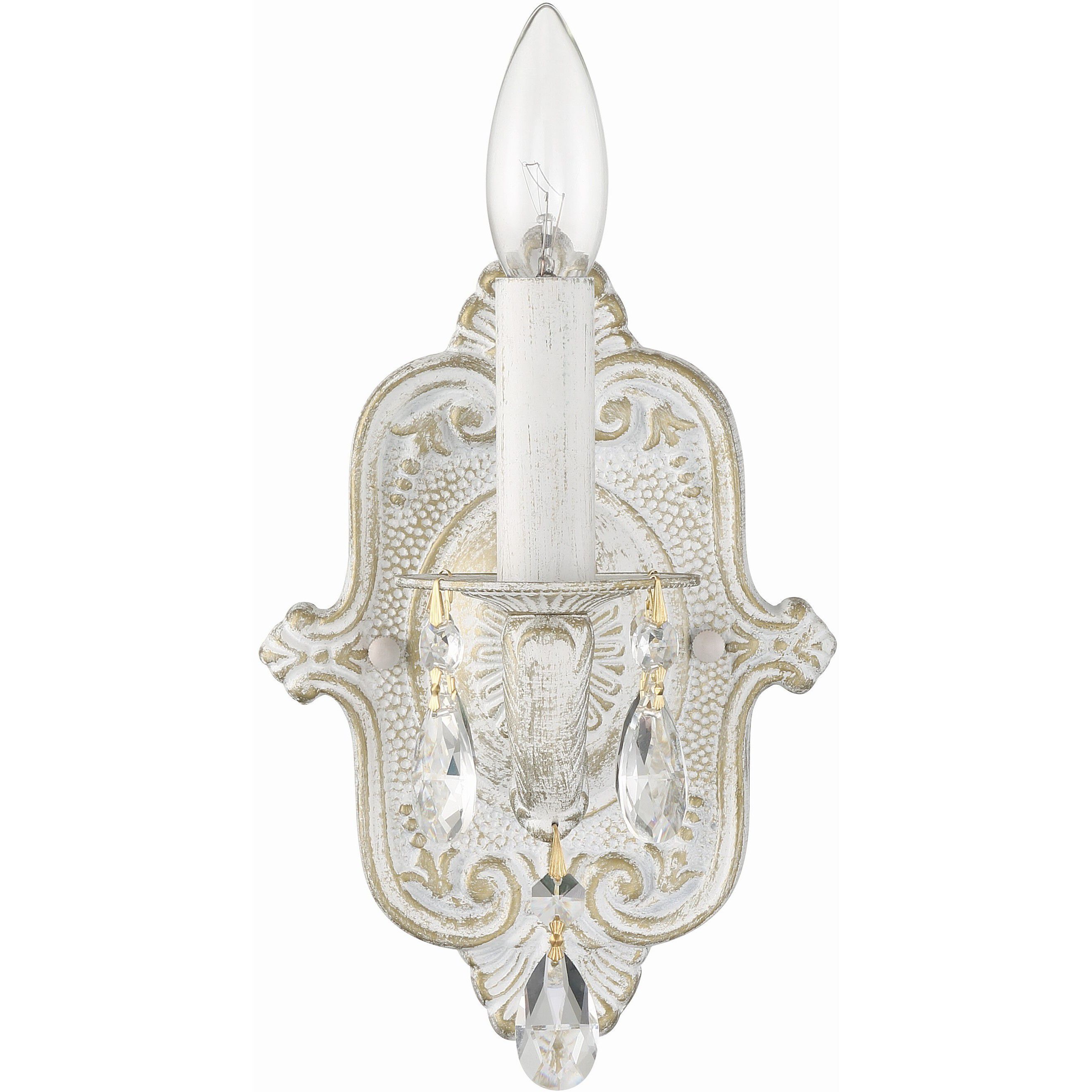 Paris Market Sconce Wall Light in Clear Spectra, Antique White