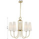Wilkes 5 Light 30 inch Warm Brass Chandelier Ceiling Light