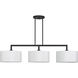 Meridian 3 Light 51 inch Bronze Linear Chandelier Ceiling Light, Extra Large